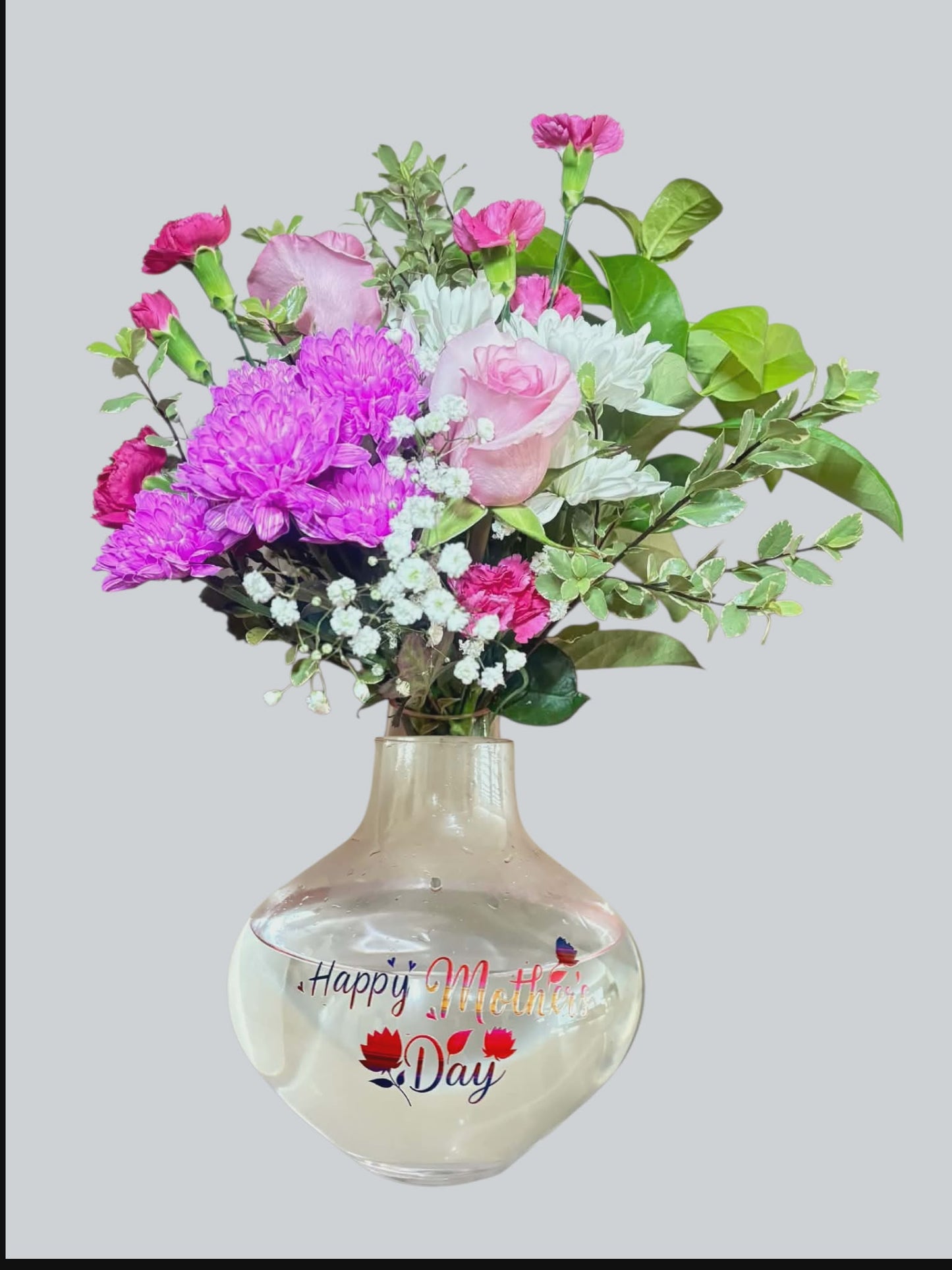 Mother's Day Glass Vase Arrangement