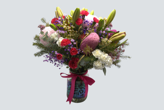 Flowers in a Glass Vase