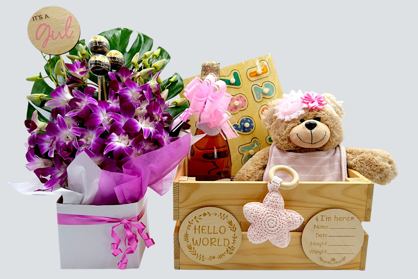 Baby Welcome Wood Crate Deluxe